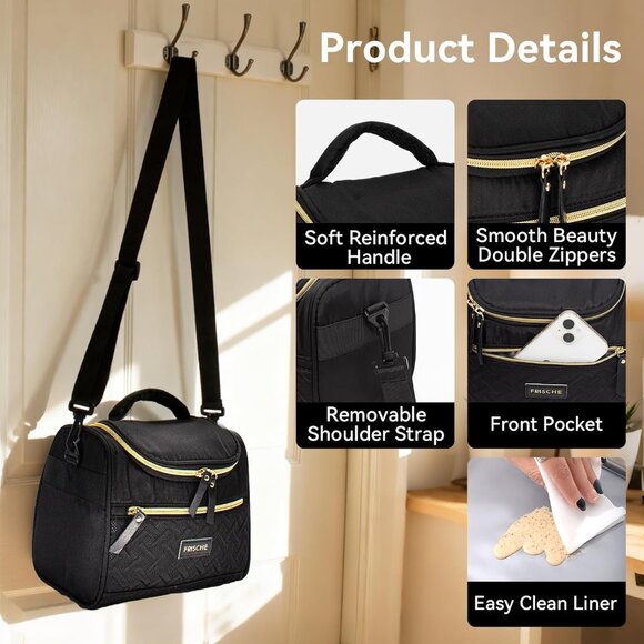 Lunch Box for Women Reusable Insulated Lunch Bag with Adjustable Shoulder Strap - Picture 6 of 7